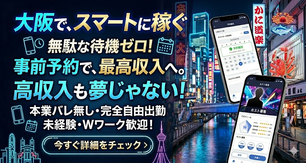 【大阪】女風の副業は「待機」がないから稼げる？未経験でも予定が立てやすいスマートな働き方の秘密