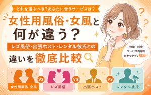 女性用風俗・女風と何が違う？レズ風俗・出張ホスト・レンタル彼氏との違いを徹底比較