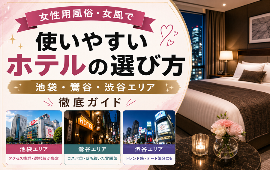 女性用風俗・女風で使いやすいホテルの選び方｜池袋・鶯谷・渋谷エリア徹底ガイド