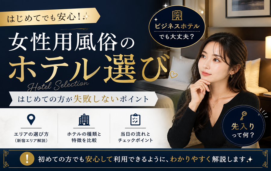 女性用風俗のホテル選び｜はじめての方が失敗しないポイント