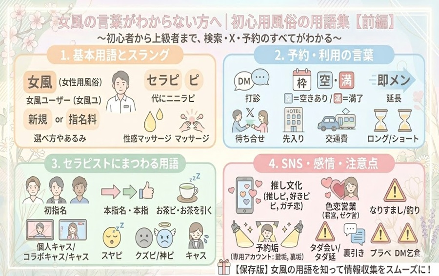 女風の言葉がわからない方へ｜初心者が先に知っておきたい女性用風俗の用語集【前編】