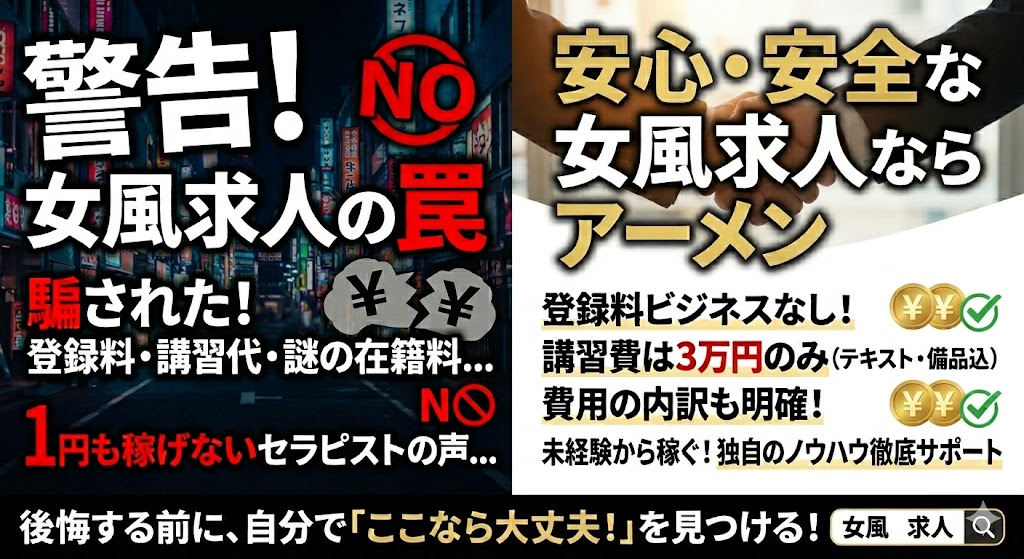 東京の女風求人で「登録料ビジネス」を回避せよ｜講習費用の相場と優良店を見抜く基準