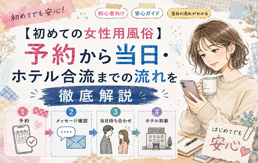 【初めての女性用風俗】予約から当日・ホテル合流までの流れを徹底解説