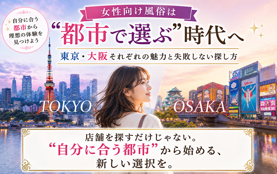 女性向け風俗は”都市で選ぶ”時代へ｜東京・大阪それぞれの魅力と失敗しない探し方