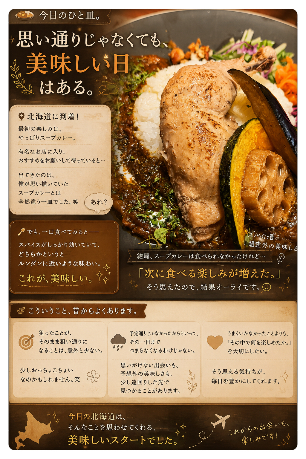 思い通りじゃなくても美味しい日はある