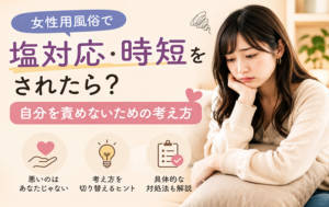 女性用風俗で塩対応・時短をされたら?自分を責めないための考え方