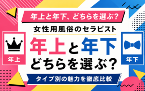 女性用風俗のセラピスト｜年上と年下、どちらを選ぶ？タイプ別の魅力を徹底比較
