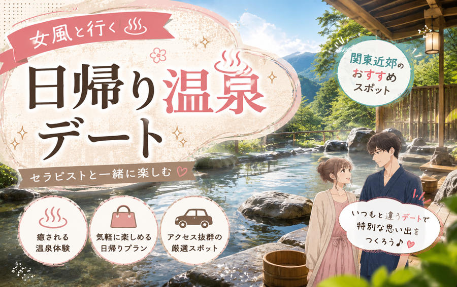 女風と行く日帰り温泉デート｜関東近郊のおすすめスポット
