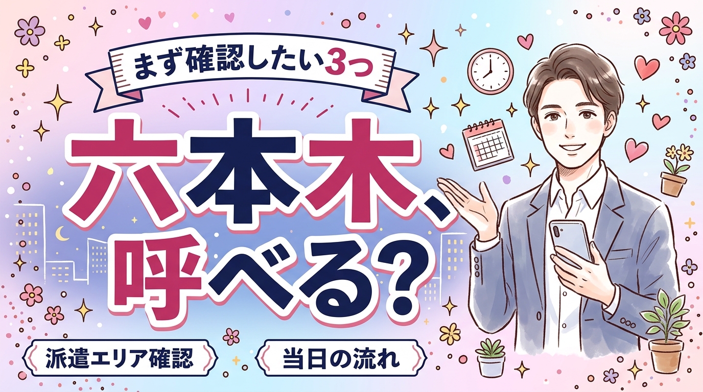六本木で女性用風俗を使うなら｜派遣可否の確認と当日の動き方