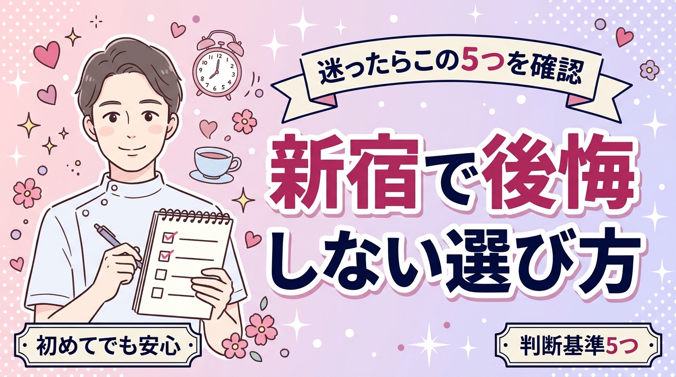 新宿で女性用風俗のおすすめの選び方｜後悔しない判断基準5つ