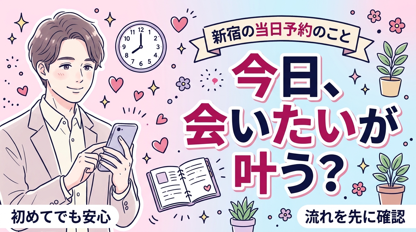新宿で女性用風俗の当日予約はできる？即日利用の流れと確認先