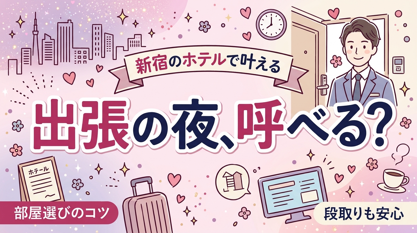 出張で新宿に泊まる夜に女性用風俗を呼ぶには｜部屋選びと段取り