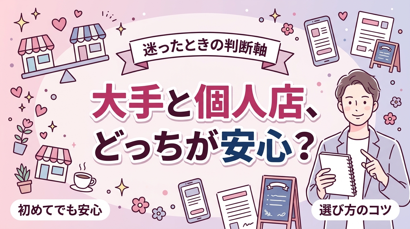 女性用風俗の大手と個人店の違い｜選び方の判断軸