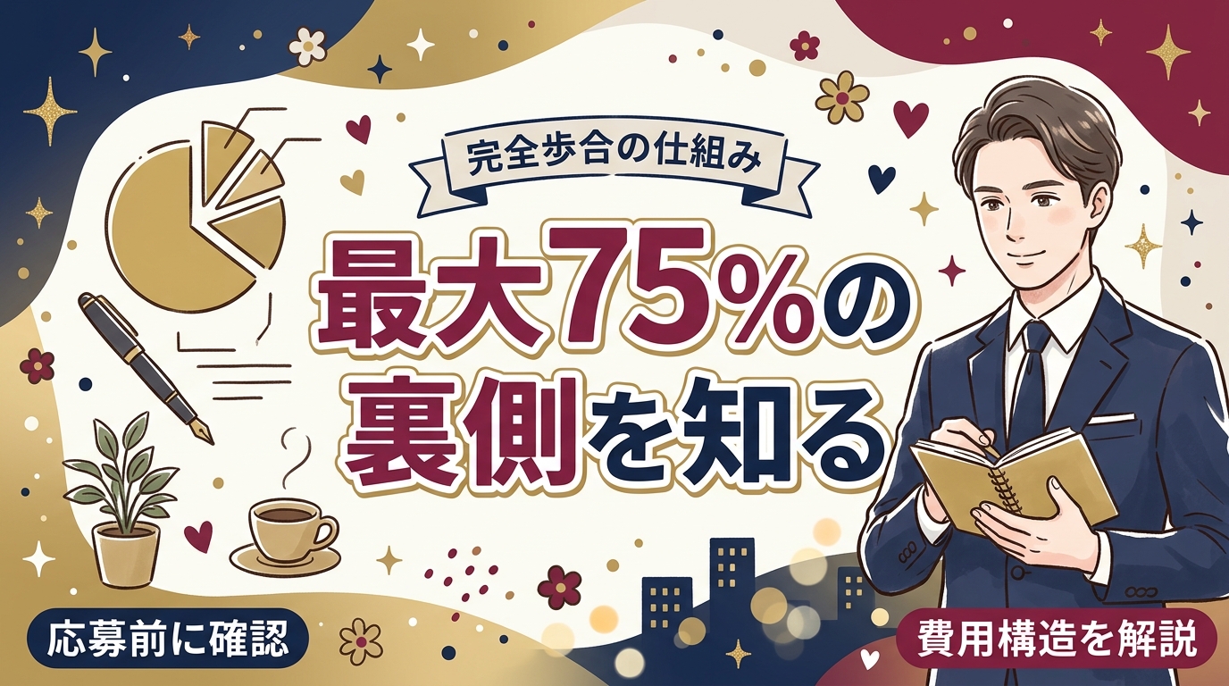 女風求人のバック率「最大75%」の意味は？完全歩合の費用構造