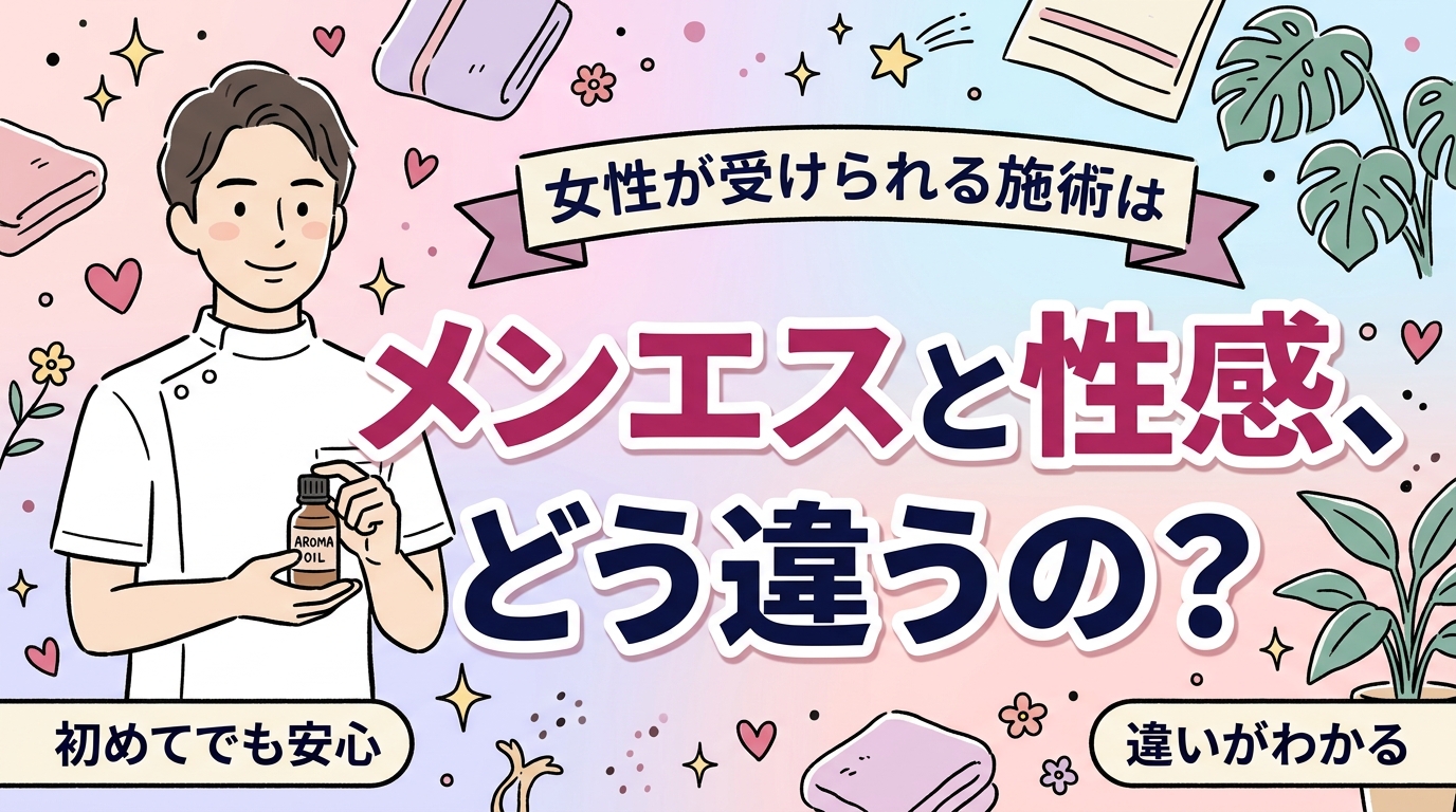 メンエスを女性が利用するには？性感マッサージとの違い