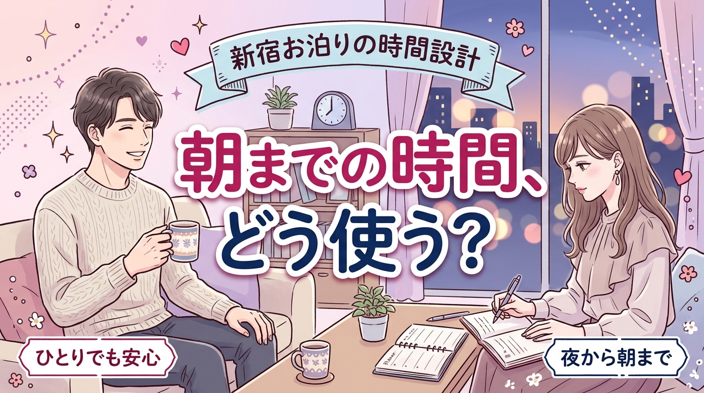 新宿で朝まで女性ひとりで過ごすには｜お泊りコースの時間設計と選び方