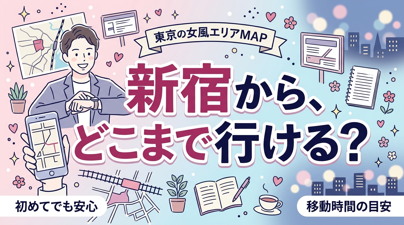 東京の女風エリア一覧｜新宿拠点からの移動の目安