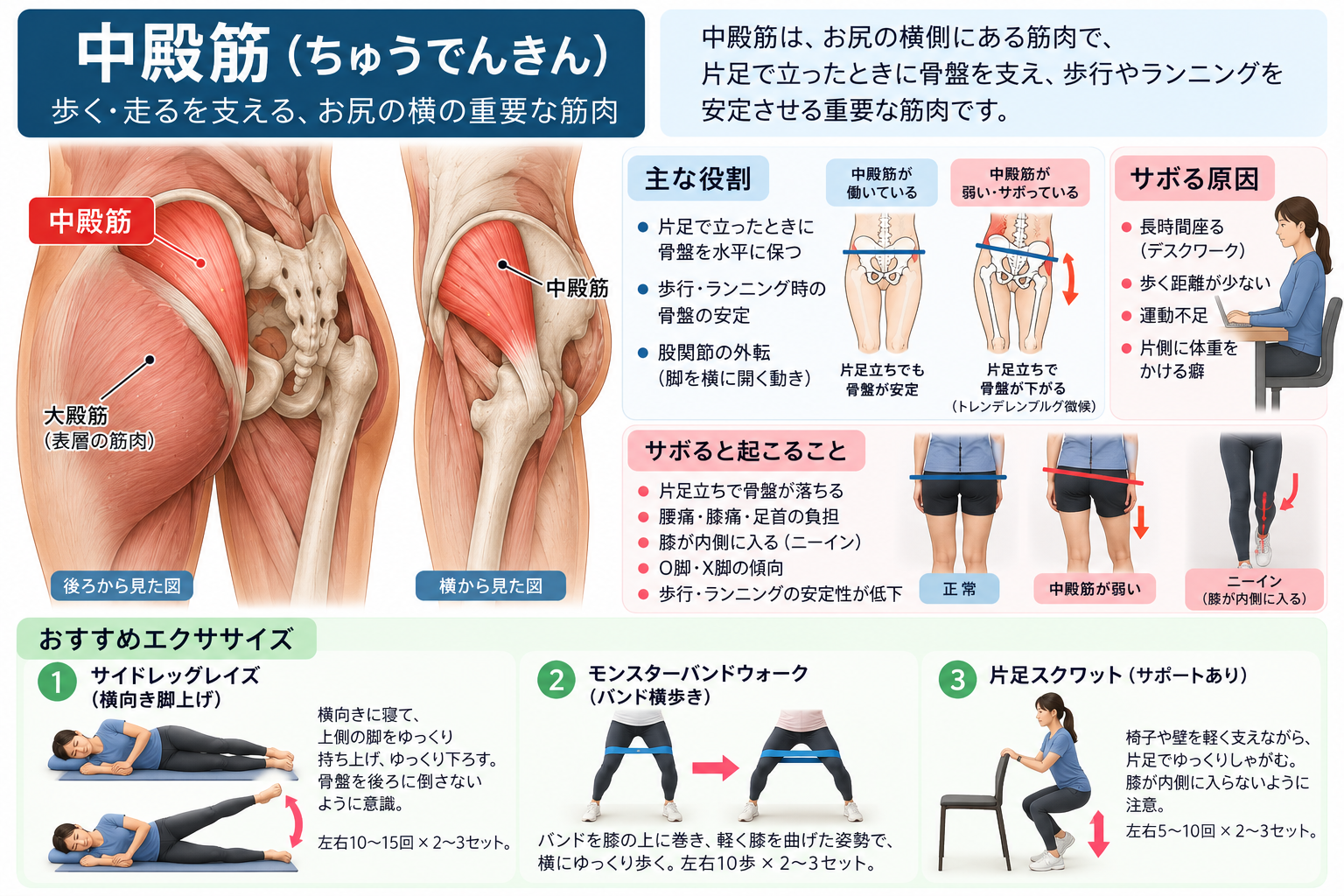 スポーツの秋！ 歩く・走るを支える「お尻の横の筋肉」【第2回：中殿筋】