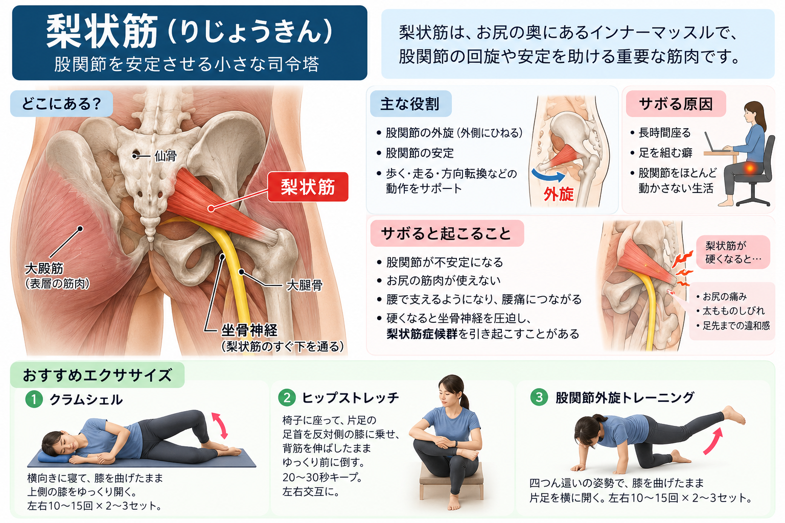 スポーツの秋！ あなたのお尻、サボっていませんか？【第1回：梨状筋】
